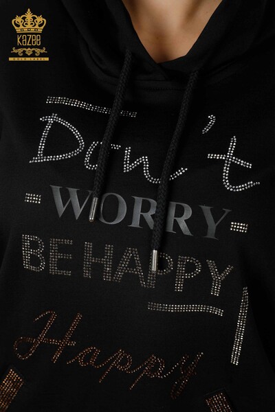 فروش عمده تیم ورزش بانوان - هودی - مشکی - 17286 | KAZEE - 4