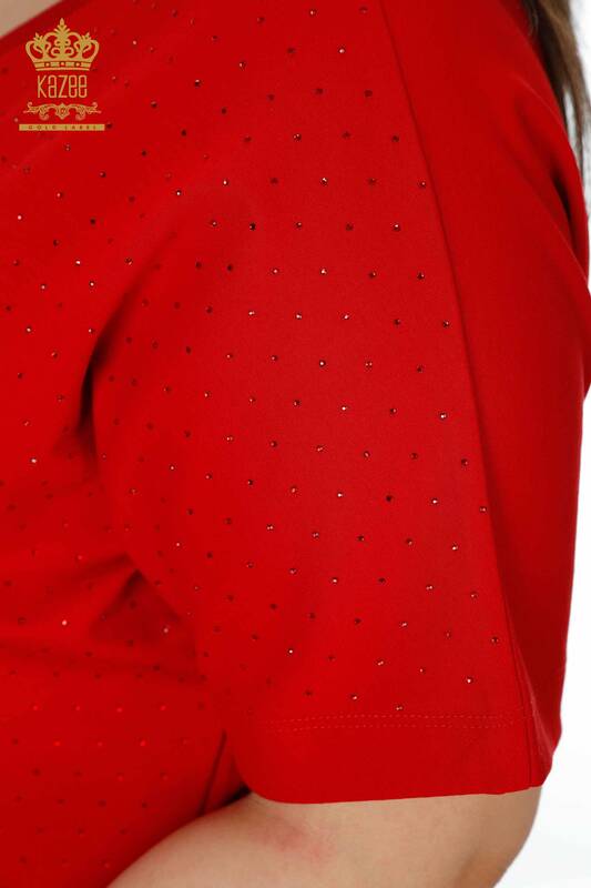 فروش عمده ست گرمکن زنانه - آستین کوتاه - قرمز - 17389 | KAZEE