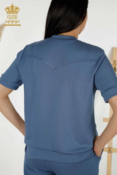 فروش عمده تیم ورزش بانوان - سنگ دوزی - نیلی - 17549 | KAZEE - 14