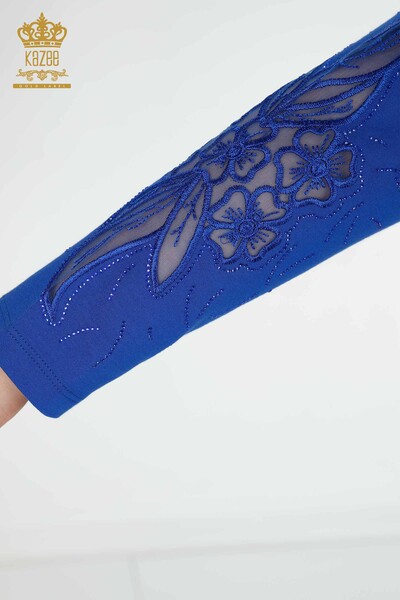 فروش عمده بلوز زنانه ساکس طرح گل - 77950 | KAZEE - 6