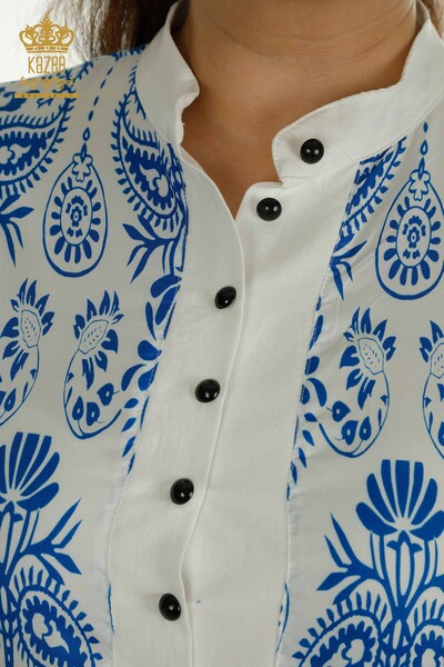 فروش عمده لباس زنانه - جزییات کراوات کمری - آبی - 2402-211682 | S&M - Thumbnail