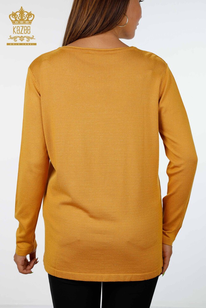 فروش عمده لباس بافتنی زنانه - طرح قو - گلدوزی شده - انتقال زرق و برق - 15847 | KAZEE - 15