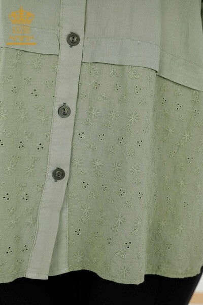 فروش عمده پیراهن زنانه - انتقال رنگ - خاکی - 20321 | KAZEE - Thumbnail