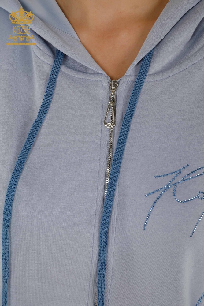 فروش عمده ست اسپرت زنانه - کلاهدار - آبی - 20414 | KAZEE - 8