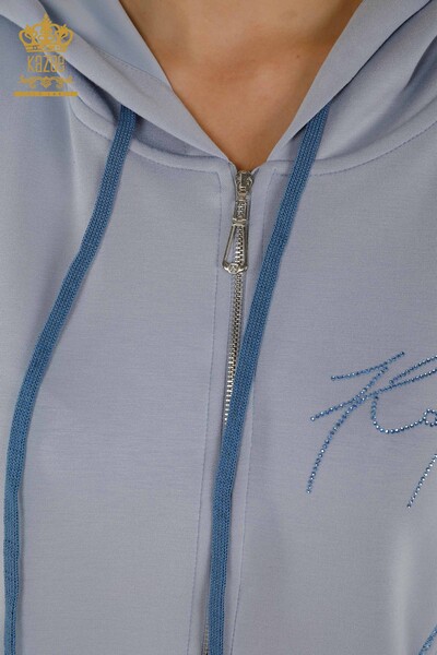 فروش عمده ست اسپرت زنانه - کلاهدار - آبی - 20414 | KAZEE - 8