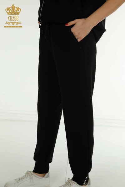 فروش عمده ست گرمکن زنانه آستین کوتاه مشکی - 17680 | KAZEE - 7