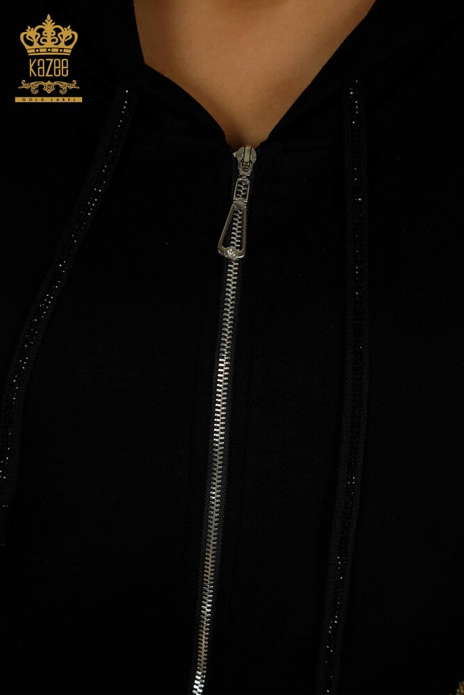 فروش عمده ست اسپرت زنانه - سنگ دوزی - مشکی - 17578 | KAZEE - 5