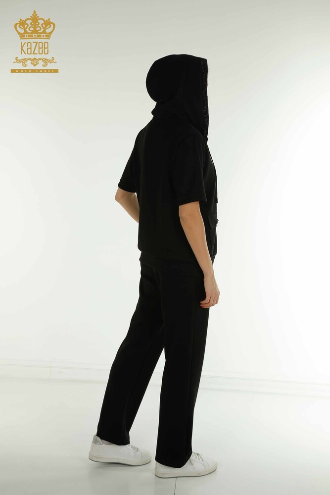 فروش عمده ست گرمکن زنانه مشکی با سنگ دوزی - 17675 | KAZEE - 11