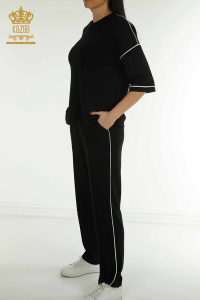 فروش عمده ست گرمکن زنانه مشکی جیب دار - 17698 | KAZEE - 4