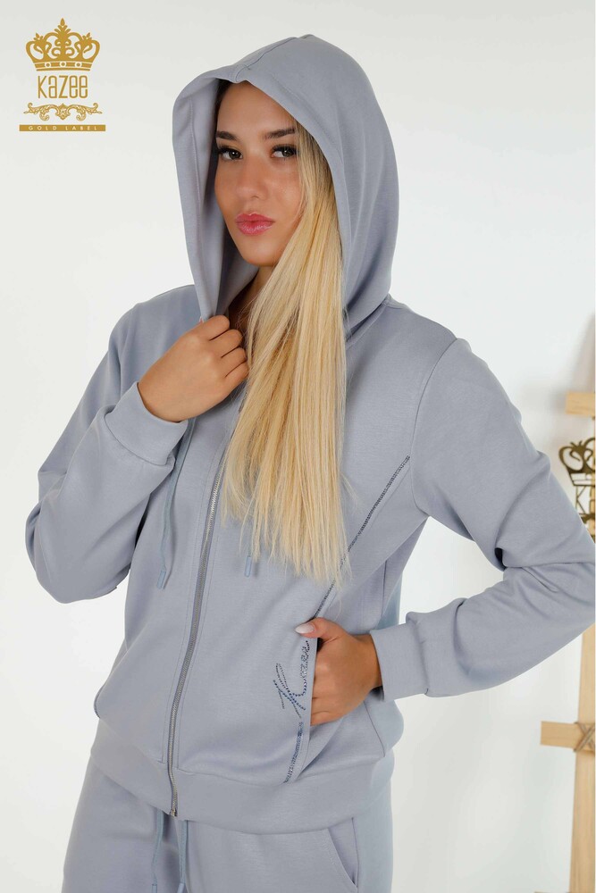 فروش عمده ست اسپرت زنانه - زیپ دار - آبی - 17550 | KAZEE - 2