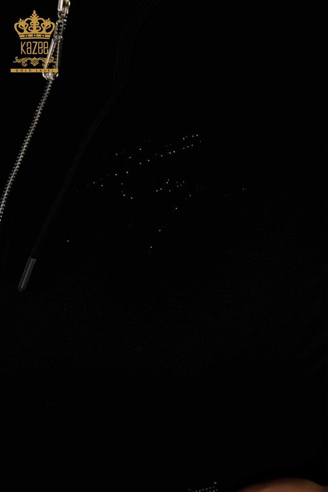 فروش عمده ست گرمکن زنانه مشکی سرپوش دار - 20392 | KAZEE - 4