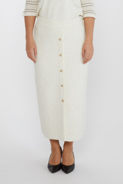 Falda de punto con botones y detalle en color crudo - 31631 | KAZEE (Juego de 3 tallas L-XL-2XL) - Kazee (1)