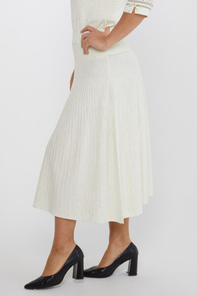 Falda de punto con cintura elástica color crudo - 31391 | KAZEE (Juego de 3 tallas M-L-XL) - 4