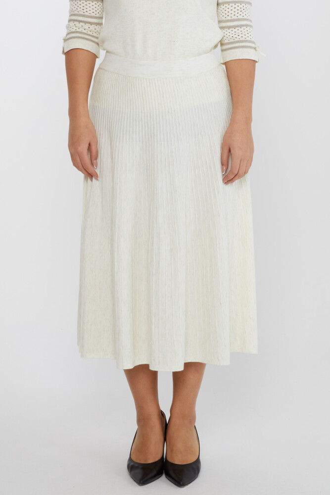 Falda de punto con cintura elástica color crudo - 31391 | KAZEE (Juego de 3 tallas M-L-XL) - 2