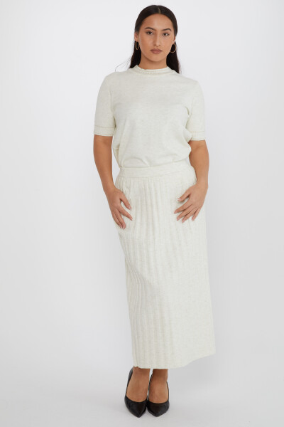 Falda Punto Detalle Glitter Crudo - 31548 | KAZEE (Juego de 3 L-XL-2XL) - Kazee