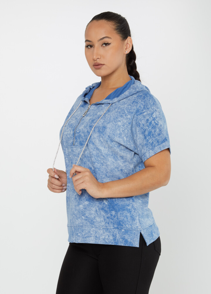 Felpa Zip Con Cappuccio Blu - 79992 | KAZEE (Set da 3 M-L-XL) - 1