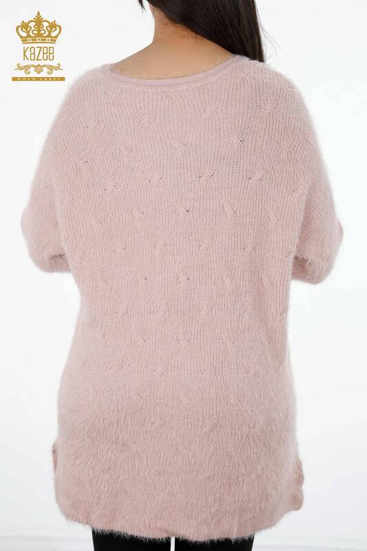 Vente en gros Pull en maille pour femme Long V Neck Hair Knitted Basic - 19094 | KAZEE