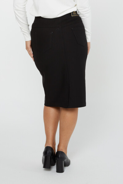 Fusta Buzunar Detaliat Stoned Negru - 4273 | KAZEE (Set de 4 42-44-46-48) - 7