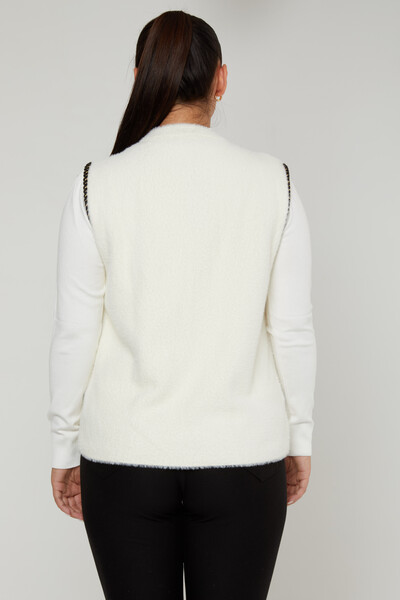 Gilet Angora con bottoni e dettagli Ecru - 30755 | KAZEE (Set di 4 M-L-XL-2XL) - 6
