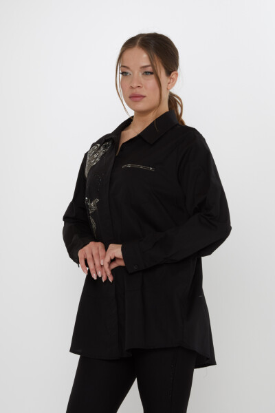 Gömlek Kelebek Desenli Siyah - 20535 | KAZEE (3'lü Set 46-48-50) - KAZEE (1)