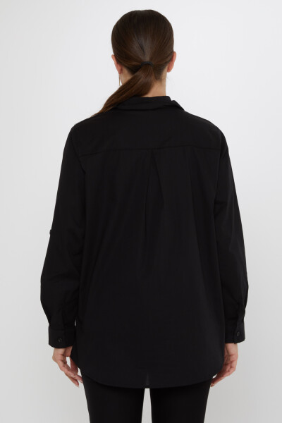 Gömlek Kristal Taş İşlemeli Siyah - 20558 | KAZEE (3'lü Set 42-44-46) - 6