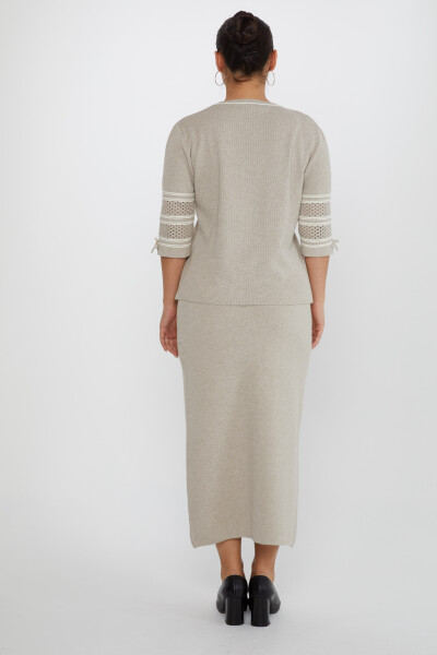 Gonna in maglia con bottoni e dettagli in visone - 31631 | KAZEE (Set di 3 L-XL-2XL) - 5