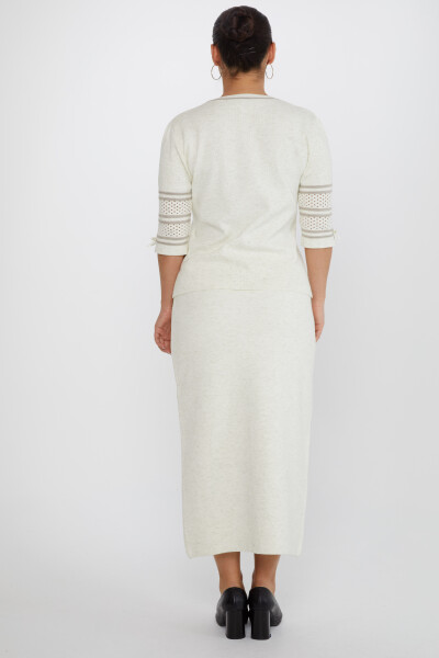 Gonna in maglia con bottoni e dettaglio in ecru - 31631 | KAZEE (Set di 3 L-XL-2XL) - 5