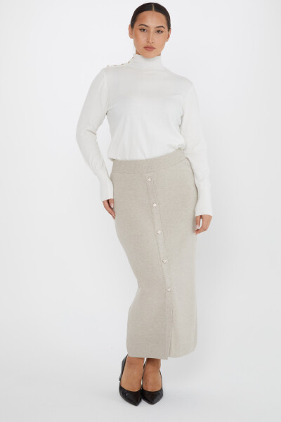 Gonna in Maglia Visone Ricamato Pietra - 31031 | KAZEE (Set da 4 M-L-XL-2XL) - Kazee (1)