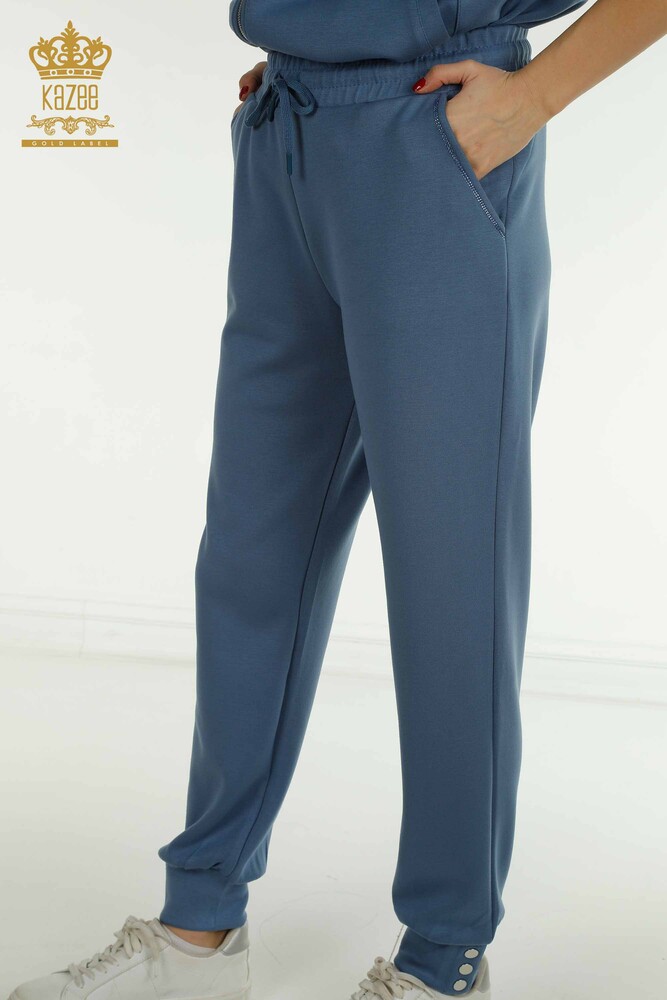 Großhandel Damen-Trainingsanzug-Set Kurzarm Indigo - 17680 | KAZEE - 8