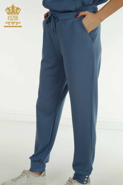 Großhandel Damen-Trainingsanzug-Set Kurzarm Indigo - 17680 | KAZEE - 8