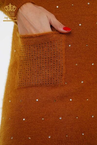 Großhandel Angora-Tunika Damen im - Stein bestickt - Zwei Taschendetails - 18876 | KAZEE - 3