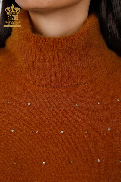 Großhandel Angora-Tunika Damen im - Stein bestickt - Zwei Taschendetails - 18876 | KAZEE - 4