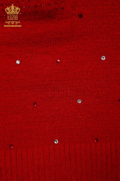 Großhandel Angora-Tunika Damen im - Stein bestickt - Zwei Taschendetails - 18876 | KAZEE - 9