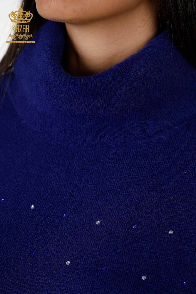 Großhandel Angora-Tunika Damen im - Stein bestickt - Zwei Taschendetails - 18876 | KAZEE - 15