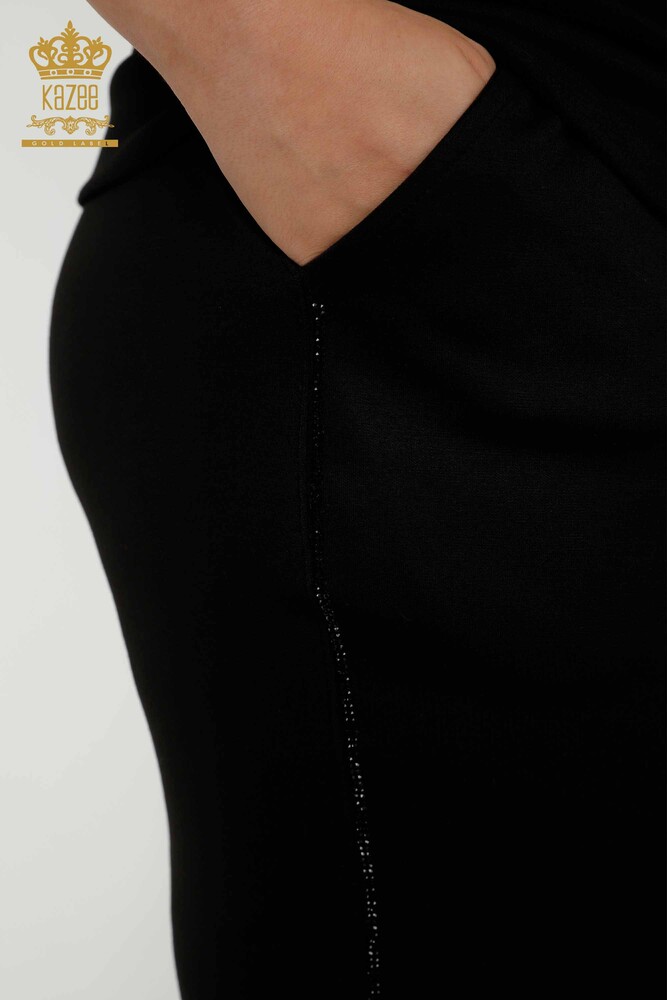 Großhandel Damen-Trainingsanzug-Set mit Stone-Stickerei in Schwarz - 20448 | KAZEE - 10