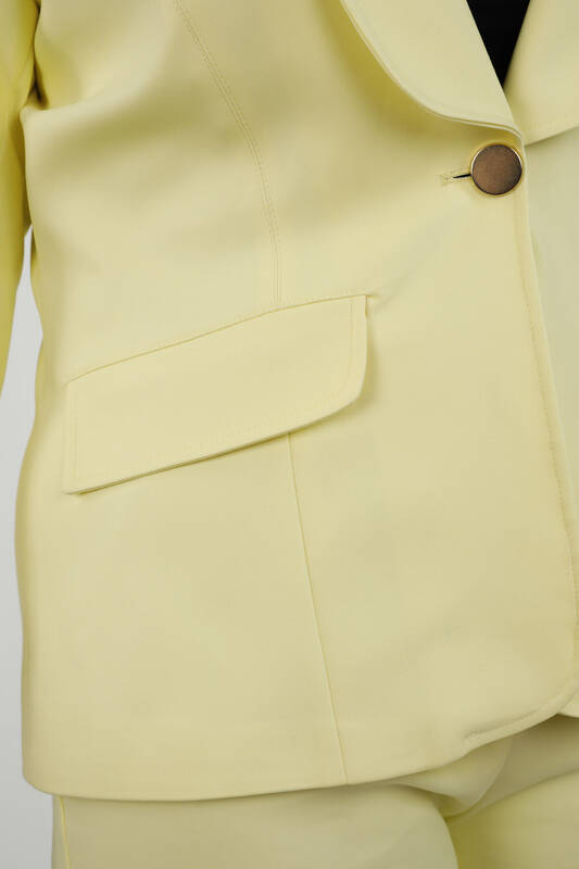 Großhandel Damen Anzug - Baumwolle - Taschen Gürtel detailliert - Klassisch - 7712 | KAZEE