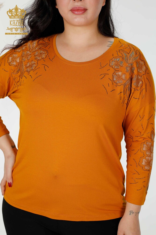 Großhandel Damenbluse mit Blumenmuster Taba - 77950 | KAZEE - 2