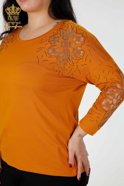 Großhandel Damenbluse mit Blumenmuster Taba - 77950 | KAZEE - 3