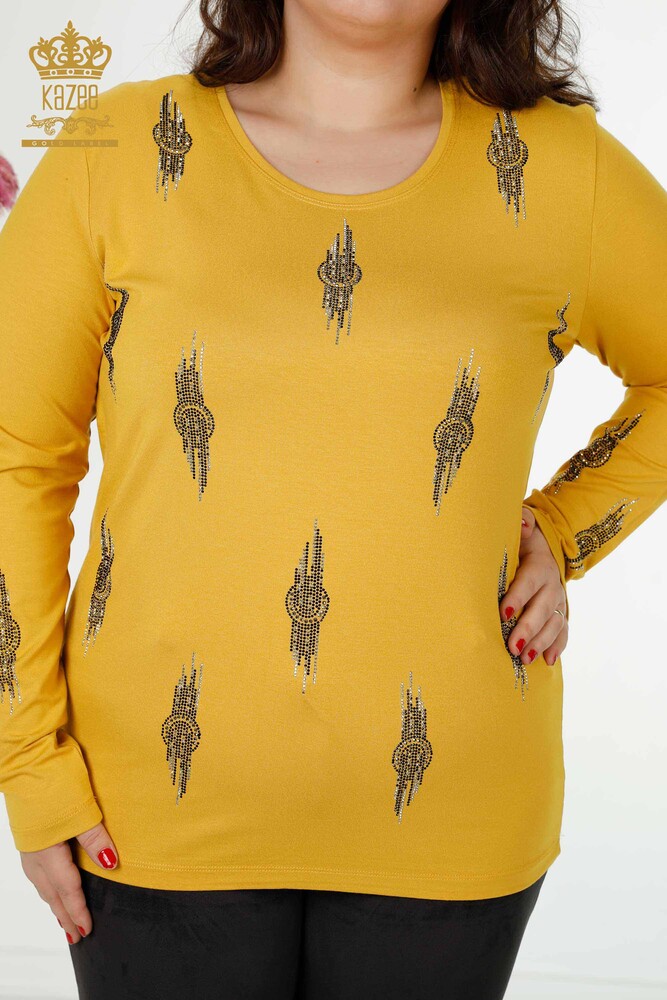 Großhandel Damen Bluse Muster Safran-79043 / KAZEE - 2