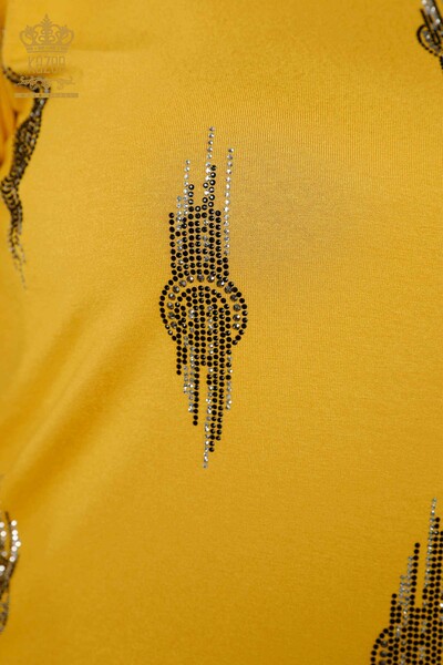 Großhandel Damen Bluse Muster Safran-79043 / KAZEE - Thumbnail
