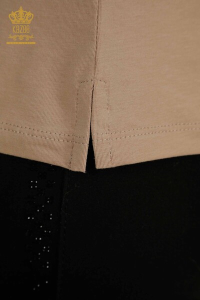 Großhandel Damen Bluse - Taschen details - Puder - 79477 | KAZEE - Thumbnail