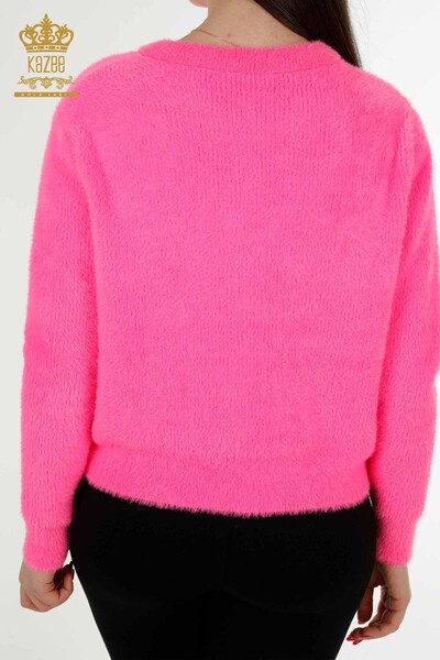 Großhandel Damen Strickjacke Angora Fuchsia - 19099 | KAZEE - 6