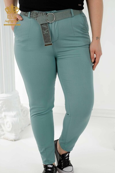 Kazee - Großhandel Damen Jeans mit Gürtel Hellblau - 3468 | KAZEE (1)