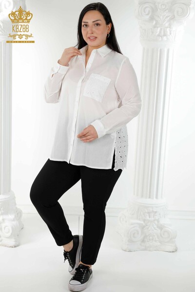 Großhandel Damenjeans mit Gürtel Schwarz - 3468 | KAZEE 