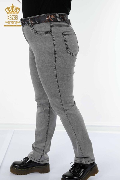 Großhandel Damenjeans - Tiger muster - Grau - 3465 | KAZEE - 6
