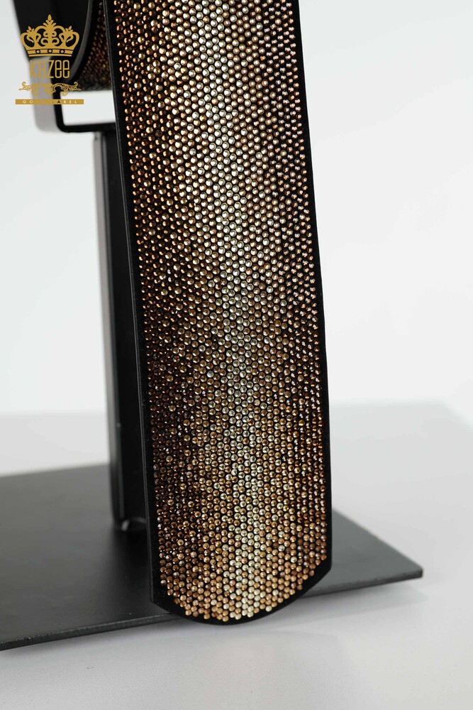 Großhandel Damen Gürtel - Kristall Stein Bestickt - Gold - 536 | KAZEE - 3