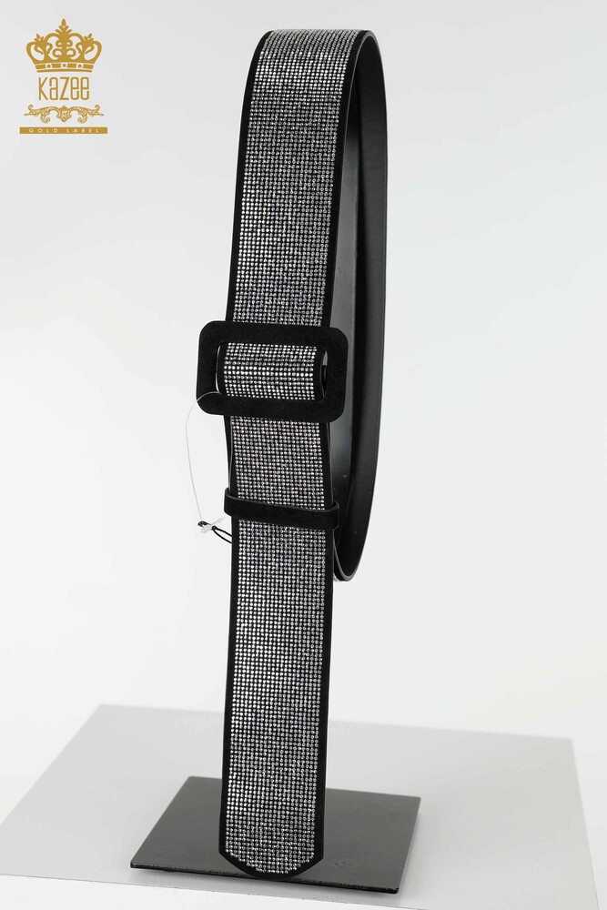 Großhandel Damengürtel - Stein bestickt - Silber - 500 | KAZEE - 1