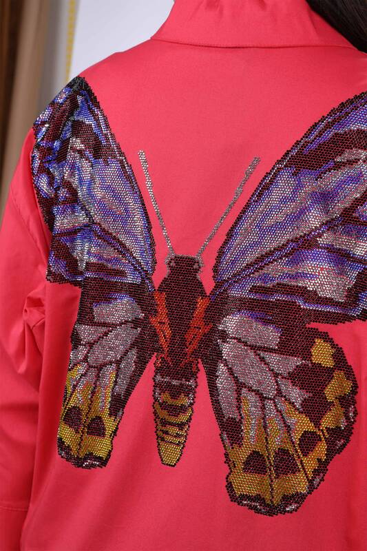 Großhandel Damen hemd - Kazee Logo - Schmetterlingsmuster - 20107 | KAZEE