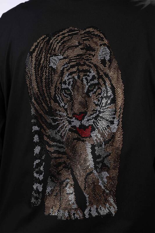 Großhandel Damen Hemd - Steinbestickt - Tigerfigur - 20040 | KAZEE