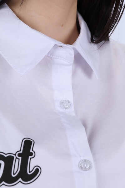 Großhandel Damen-Hemden - Aufdruck Detaillierter - Steinbestickt - 20081 | KAZEE - Thumbnail